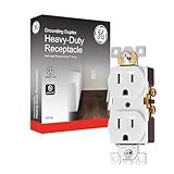 GE UltraPro Duplex Heavy-Duty Receptacle, White, Wall Outlet, Reinforced Yoke, Self-grounding Clip, 3 Prong, Supports 15A, UL Listed, 42157