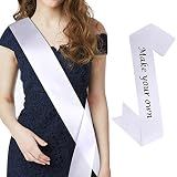 CIEHER Sash White Sash Blank Satin Sash Bride Sash Custom Sash Prom Court Sash Mommy to Be Sash Birthday Sash Bride to Be Sash Bachelorette Sash Graduation Sash Party Decorations Make Your Own