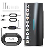 2800+ Miles Range TV Antenna,2025 Strongest Digital Antenna for Smart TV Indoor with Amplifier, 360° Long Range Reception HD Local Channels -38FT Coax Cable -Supports 8K, 4K, 1080P for Smart/Old TVs