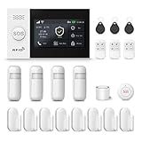 Hapippofa Home Security Alarm System,DIY Wireless WiFi Alarm System (Motion Detector, Door Window Sensor, Remote Control, Siren), Compatible with Alexa and Google for House, Apartment