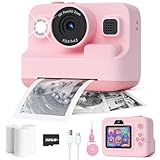 Dylanto Kids Camera Instant Print,1080P Kids Instant Cameras that Print Photos,Christmas Birthday Gifts for Girls Age 3-12,Portable Toy for 3 4 5 6 7 8 9 10 Year Old Girls Boys Pink