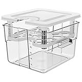 Sous Vide Container with Lid and Rack Sous Vide Pot 12.6 Quart Slow Cooker Container Compatible with Most Immersion Circulators