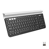 Logitech K780 Multi-Device Wireless Keyboard for Computer, Phone and Tablet – FLOW Cross-Computer Control Compatible - Speckles, White