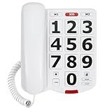 Large Button Phones for Seniors, Land Line Phones for Elderly - Big Button Home Telephone for the Visually Impaired, 110dB+ Amplified Ringer & 80dB+ Handset Volume for the Hearing Impaired House Phone
