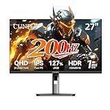 CUNPU 27 Inch QHD 2560 x 1440 Gaming Monitor, 180Hz (Up to 200Hz),1ms GTG, Fast IPS, DCI-P3 93%, High Brightness 450cd/㎡, G-Sync, Tilt Stand, Speakers, DP/HDMI, 144Hz 2K Monitor