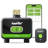 RainPoint WiFi Water Timer for Garden Hose with Brass Inlet, 2-Zone Smart Hose Timer, WiFi Irrigation Controller, Automatic Sprinkler Watering System for Lawns and Yard