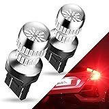 AUXITO Upgraded 7440 7443 LED Bulb Red for Tail Lights Brake Lights, Super Bright T20 W21W 7441 7444 LED Replacement for Stop Tail Brake Signal Lights, Pack of 2