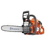 Husqvarna 135 Mark II Gas Powered Chainsaw, 38-cc 2.1-HP, 2-Cycle X-Torq Engine, 16 Inch Chainsaw with Automatic Oiler, For Wood Cutting and Tree Pruning, Gifts For Men