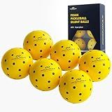 PodiuMax Indoor Pickleball Balls, 6 PCS Quiet Pickleballs, Foam Pickleball for Indoor & Outdoor Practice, Noise Reducing Soft Pickle Balls for All Ground Surfaces