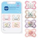 MAM Original Baby Pacifiers 0-6 Months, Glows in The Dark, 4 Pack