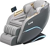 TLIFE Massage Chair Full Body, 160°Zero Gravity Recliner with Body Scan, 50" SL-Track Shiatsu Massage Chair, Fixed Point Massage, Foot Rollers, 12 Auto Modes, Deep Yoga Stretch, Heating, Grey
