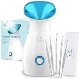 Pure Daily Care NanoSteamer Large 3-in-1 Nano Ionic Facial Steamer with Precise Temp Control - Humidifier - Unclogs Pores - Blackheads - Spa Quality - Bonus 5 Piece Stainless Steel Skin Kit (Teal)