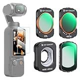 K&F CONCEPT FSD01 Magnetic Wide Angle Lens & Effect & ND & CPL Filter Set Compatible with DJI Osmo Pocket 4/3, Wide-Angle Lens CPL Black Diffusion 1/4 ND2-32 Filters, HD Optical Glass/Multi-Coated