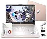 HP 14" Laptop Thin and Light for 2026 Student Business with Office Suite, Copilot AI, Intel CPU Up to 2.8GHz, 16GB RAM, 628GB Storage (128GB SSD+500GB Ext), WiFi 6, Win 11 Pro, MarxsolAddon, Rosegold