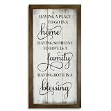 Warm Home Decors, Wood Rustic Hanging Signs, Living Room Decor, Family Room Signs, Wooden Framed Wall Decor, Housewarming Gift, Having A Place to Go is A Home Sign 15×7.5×0.3 inches