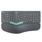 Nulea Wireless Ergonomic Keyboard, Split Keyboard with Cushioned Wrist Rest, Bluetooth and USB Connectivity, USB-C Rechargeable, Compatible with Windows Mac