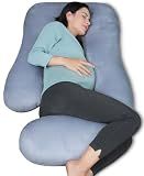 MOON PARK Pregnancy Pillows for Sleeping - 57 Inch U Shaped Full Body Maternity Pillow with Removable Cover - Support for Back, Legs, Belly, Hips - Pregnancy Pillow for Women - Grey