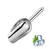 Metal Ice Scoop 6 Oz，Kitchen Ice Scooper for Ice Maker, Small Food Scoops for Bar Party Wedding Pet Dog Food, Stainless Steel Silver