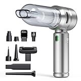 VNOST Car Vacuum,3 Suction Modes,Portable Mini Cordless Cleaner with 21000pa Suction Power,Type-C Charge,Handheld Vacuum for Home,Car, Office Desk, Keyboards(Mysterious Silver)