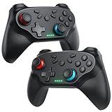 Nonbliep 2 Pack Wireless Controller for Nintendo Switch 2/1 Lite/OLED and PC, with Bluetooth, Turbo, Gyro Axis, Dual Vibration, and Screenshot, Compatible with Steam and Switch 2/1
