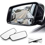 WildAuto Blind Spot Mirror, Rectangle Adjustable Car Auxiliary Universal Wide Angle Mirror for Universal Cars (Adhesive, 2pcs)