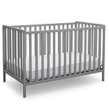 Delta Children Heartland 4-in-1 Convertible Crib - Greenguard Gold Certified, Grey