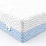 Dourxi Crib Mattress, Dual Sided Comfort Memory Foam Toddler Bed Mattress, Triple-Layer Breathable Premium Baby Mattresses for Infant and Toddler w/Removable Outer Cover - White&Blue