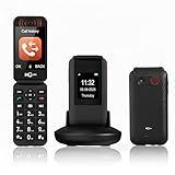 SilisoundTek 2.8+1.5" Flip Phone Unlocked, Dual Screen Flip Phones for Seniors, SOS Button丨Speed Dial丨Large Fonts丨Charging Dock丨1400mAh Battery
