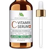 20% Vitamin C Serum With Hyaluronic and Ferulic Acids, Vitamin E - All Natural Serum - Vitamin B3 (Niacinamide), Peptides, Green Tea Extract, Aloe Vera - Anti Aging Facial Serum