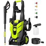 Electric Pressure Washer, 2.5 GPM Power Washer with 4 Quick Connect Nozzles, High Pressure Cleaning Machine with Foam Cannon for Cars/Fences/Driveways/Patios/Home Cleaning