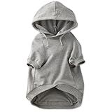 Pet Passion 100% Organic Cotton Rocky - The Comfy Dog Hoodie Pet Coat for Small, Medium and Large Dogs, Heather Gray, Medium