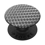 PopSockets Adhesive Phone Grip, Holder, Phone Stand, Black - Carbonite Weave
