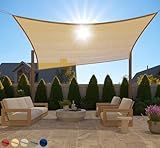 GORILLA GRIP Heavy Duty Sun Shade, UV Protection Fade Tear and Rust Resistant Rectangle Sunshade Canopy, Curved Edges Blocks Sunlight, Breathable Sail, Outdoor Patio, Lawn Garden, 8x10 FT Sand