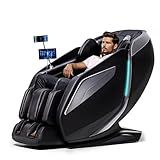 HealthRelife 4D Massage Chair Full Body Zero Gravity Recliner - 55“ SL-Track,15 Auto Modes,11 Massage Technique,40 Airbags Massage,with Yoga Stretch,APP Control,Shiatsu Foot Massage(Black)
