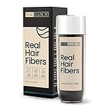 Hair Illusion Black Real Hair Fibers for Thinning Hair - 100% Natural Texture, Non Synthetic Hair Fibers - Bald Spot Cover Up for Women & Men - 38 Gram