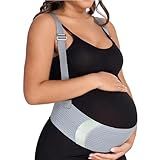 MAMODY Belly Bands For Pregnant Women Maternity Belt Pregnancy Belly Support Band Adjustable Pregnancy Belt with Back Brace Straps (Gray, X-Large)