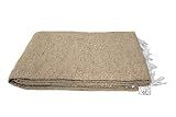 Open Road Goods Handmade Solid Color Yoga Blanket - Thick Mexican Blanket or Throw - Made for Yoga! (Tan Blanket)