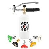 Tool Daily Foam Cannon with Dual Connector Accessory, 1/4 Inch Quick Connector, 5 Pressure Washer Nozzle Tips, 1 Liter