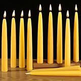 12 Pack Beeswax Taper Candles,8in Dripless Pure Beeswax Candles Non Toxic,8 Hours Long Burning 100% Natural Candle Sticks,Smokeless and Unscented Bees Wax Candle for Home,Prayer,Tall Tapered