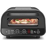 CHEFMAN Indoor Pizza Oven - Makes 12 Inch Pizzas in Minutes, Heats up to 800°F - Countertop Electric Pizza Maker with 5 Touchscreen Presets, Pizza Stone and Peel Included - Stainless Black