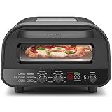 CHEFMAN Indoor Pizza Oven - Makes 12 Inch Pizzas in Minutes, Heats up to 800°F - Countertop Electric Pizza Maker with 5 Touchscreen Presets, Pizza Stone and Peel Included - Stainless Black