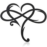 Willbond Wood Infinity Heart Wall Decor Love Sign Wall Plaques Wood Art Geometric Decor 9.8 x 11.8 Inch for Valentine's Day Ornaments Wedding Gifts Home Bedroom Living Room Decoration