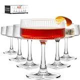 LUNA & MANTHA Martini Glasses, Martini Cocktail Glasses for Margarita, Manhattan, Cosmopolitan, Espresso, Home Bar, Evening Parties, Birthdays, Housewarming Gift,Set of 6-10oz