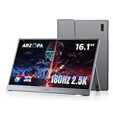ARZOPA 16.1'' 180Hz 2.5K Portable Monitor, 2560x1440 QHD 107% sRGB Kickstand Portable Gaming Monitor with HDR, Ultra Slim, Eye Care, External Second Screen for Laptop, PC, PS5, Mac, Xbox-Z3FC