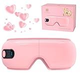TLINNA Eye Massager with Airbag Kneading,Constant Temperature Hot Compress, Multi-Frequency Vibration and Bluetooth Music (Blush Pink, Large)