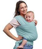 Cuddlebug Baby Wrap Carrier, Soft Stretchy Newborn Sling, 7-35 lbs, Mint