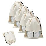 4 Pcs Shoe Bags for Travel with Clear TPU Window & Drawstring Closure