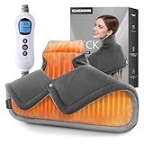 VAAGHANM Heating Pad: Electric Heat Pad for Neck & Shoulders & Back - Weighted Instant Heating Pads-6 Heat Options & 6 Auto Timer Mode- Gifts for Mom Women-Grey