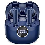 xinwld Adaptive Hybrid Active Noise Canceling 2026 Wireless Earbuds, 6 Mics ENC Clear Call Ear Buds, Hi-Res Audio Deep Bass Bluetooth 5.4 Headphones, 40H Playtime, Wireless Charging, LED, USB-C, Blue