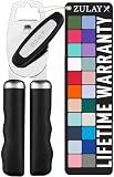 Zulay Kitchen Heavy Duty Stainless Steel Can Opener Manual with Bottle Opener - Rust Proof Manual Can Opener With Turn Knob & Comfy Soft Grip Handles - Black